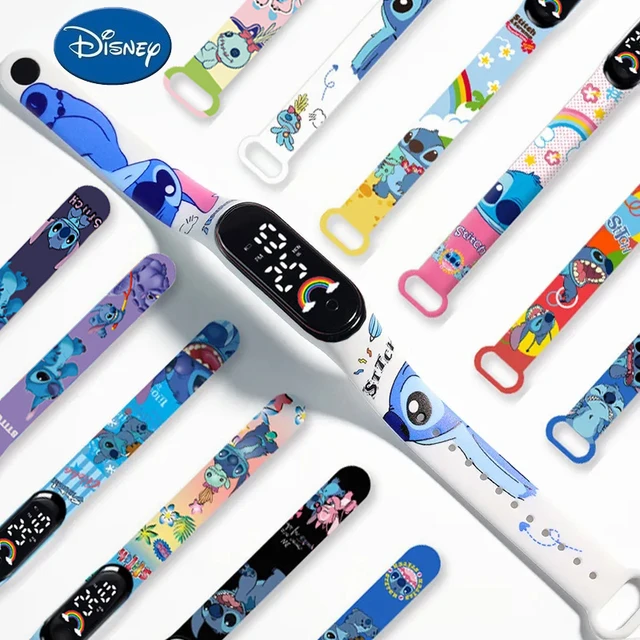 Disney Stitch-reloj Digital táctil para niños, pulsera deportiva,  resistente al agua, LED