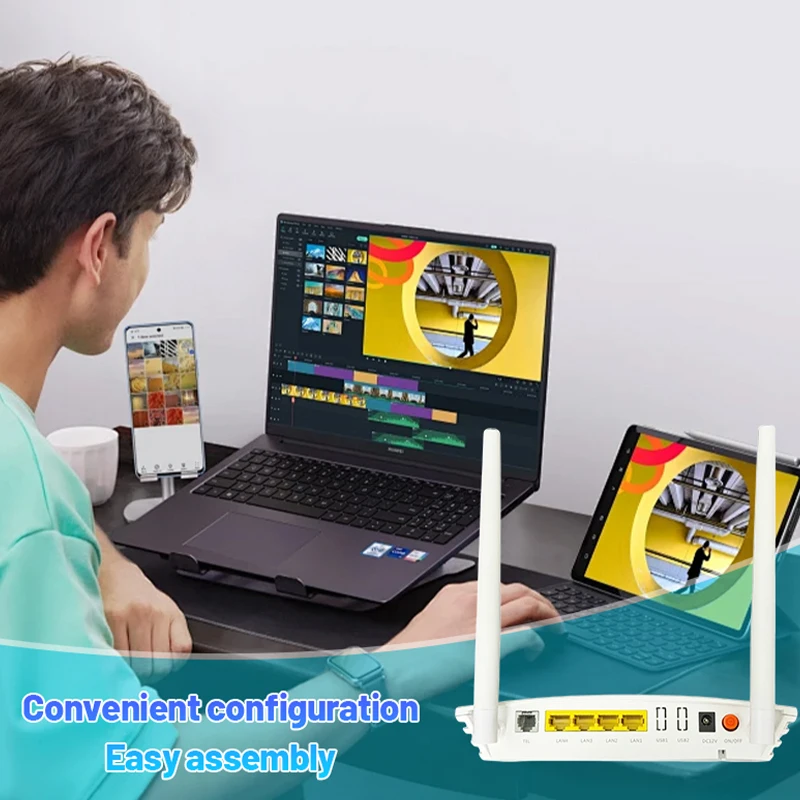 Optical network terminal FTTH GM630 Ont, WLAN+2.4g&5g AC dual band WIFI Xpon Onu, supports OMCI 4GE Lan port modem