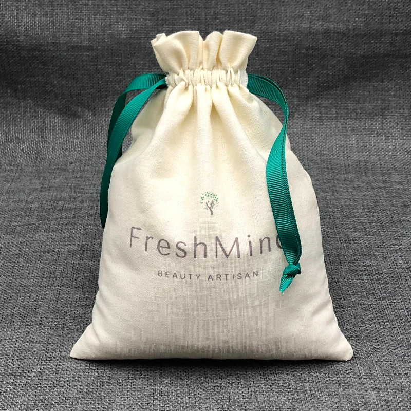 50PCS 코 튼 선물 가방 포장 쥬얼리 화장품 웨딩 파티 저장소 캔디 Drawstring 주머니에 대 한 재사용 가능한 향 주머니 인쇄 로고