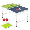 Portable Ping Pong Table Foldable Table Tennis Table with Aluminum Frame-Green
