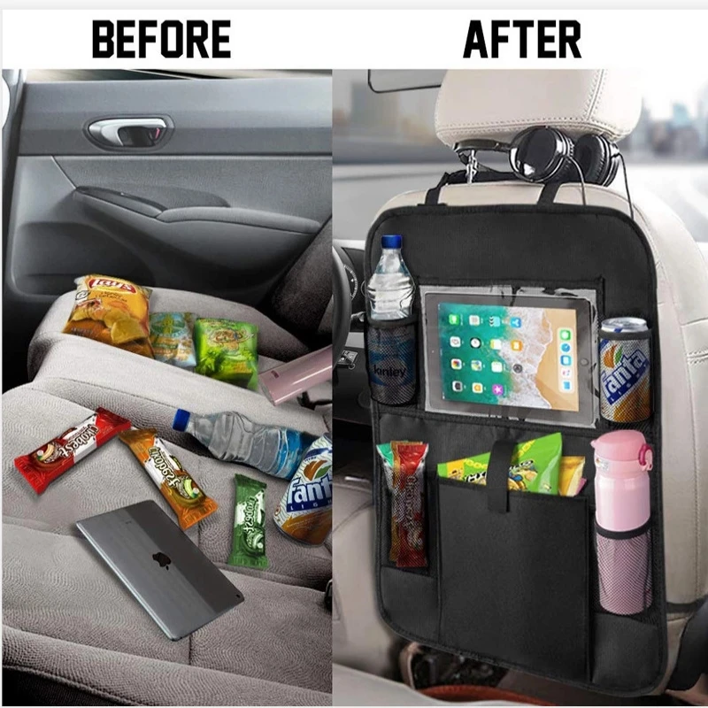 Car Backseat Organizer with Tablet Holder and Storage Pockets
