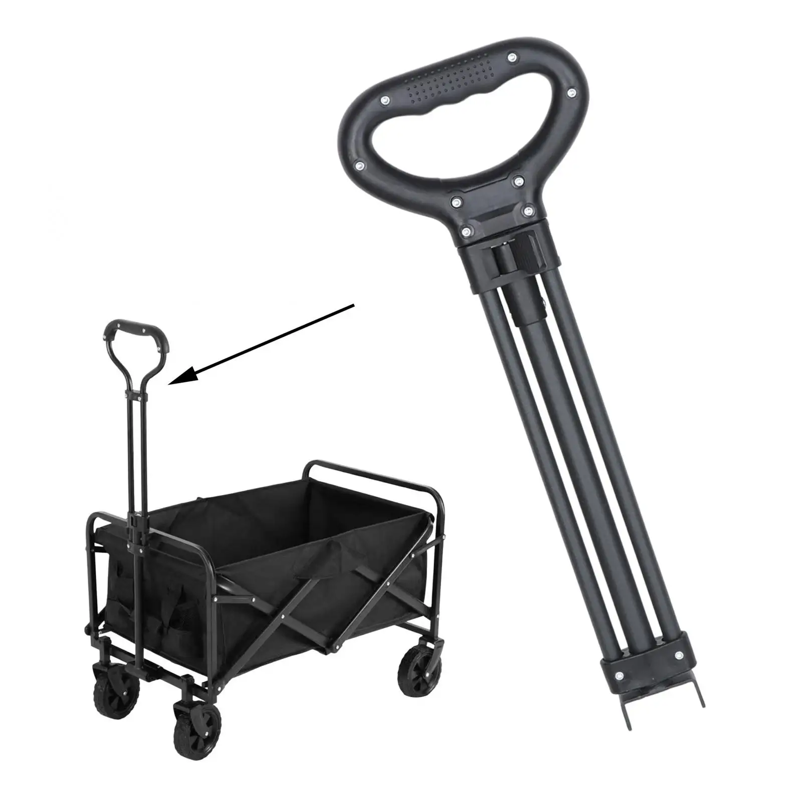 Hand Trolley Pull Handle Replace Part Shopping Cart Pull Handle for Fishing Carts Garden Carts Wagon Cart Picnic Beach