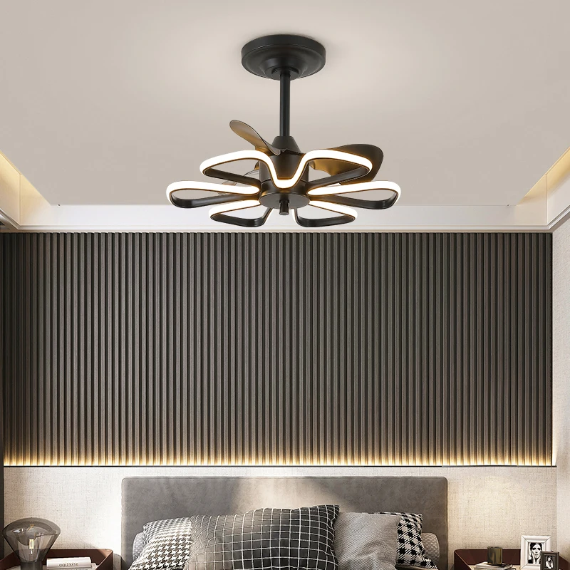 Modern ceiling lamps bedroom folding Ceiling fan ceiling fan with led light and control lamp for living room lighting