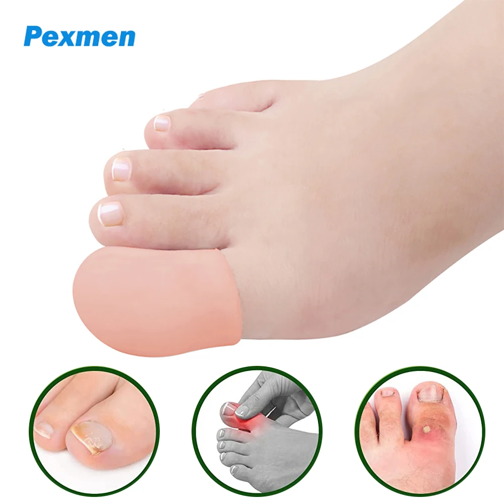 

Pexmen 2/4/8Pcs Gel Toe Cap and Protector Big Toe Guards for Protection of Ingrown Toenails Corns Calluses and Blisters