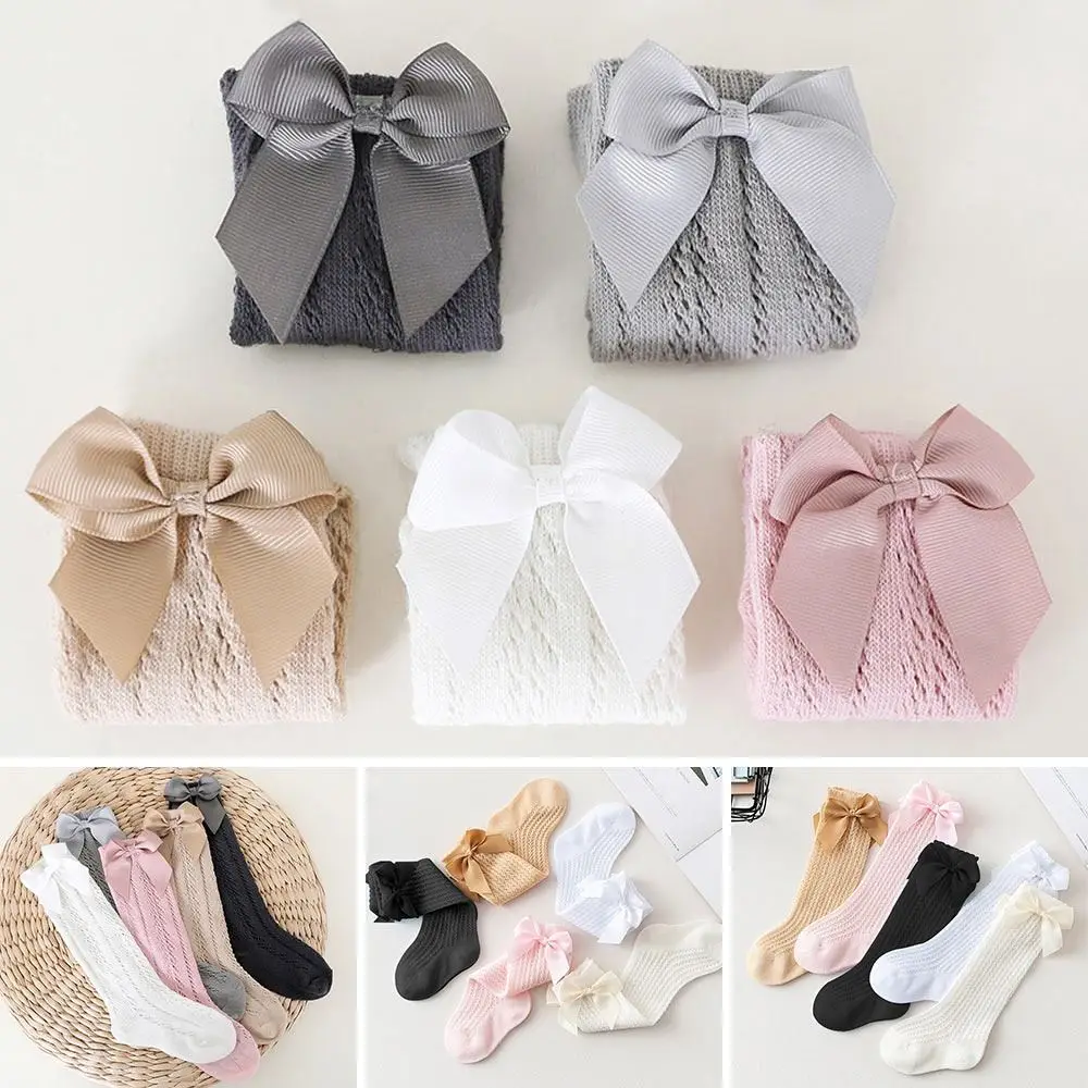 

Baby Girl Non-slip Newborn Cotton Pantyhose Long Socks Bow Socks Tights