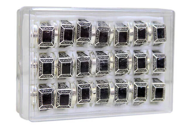 Iqrah Square Cubic Zirconia Tuğralı Men Ring 42Li