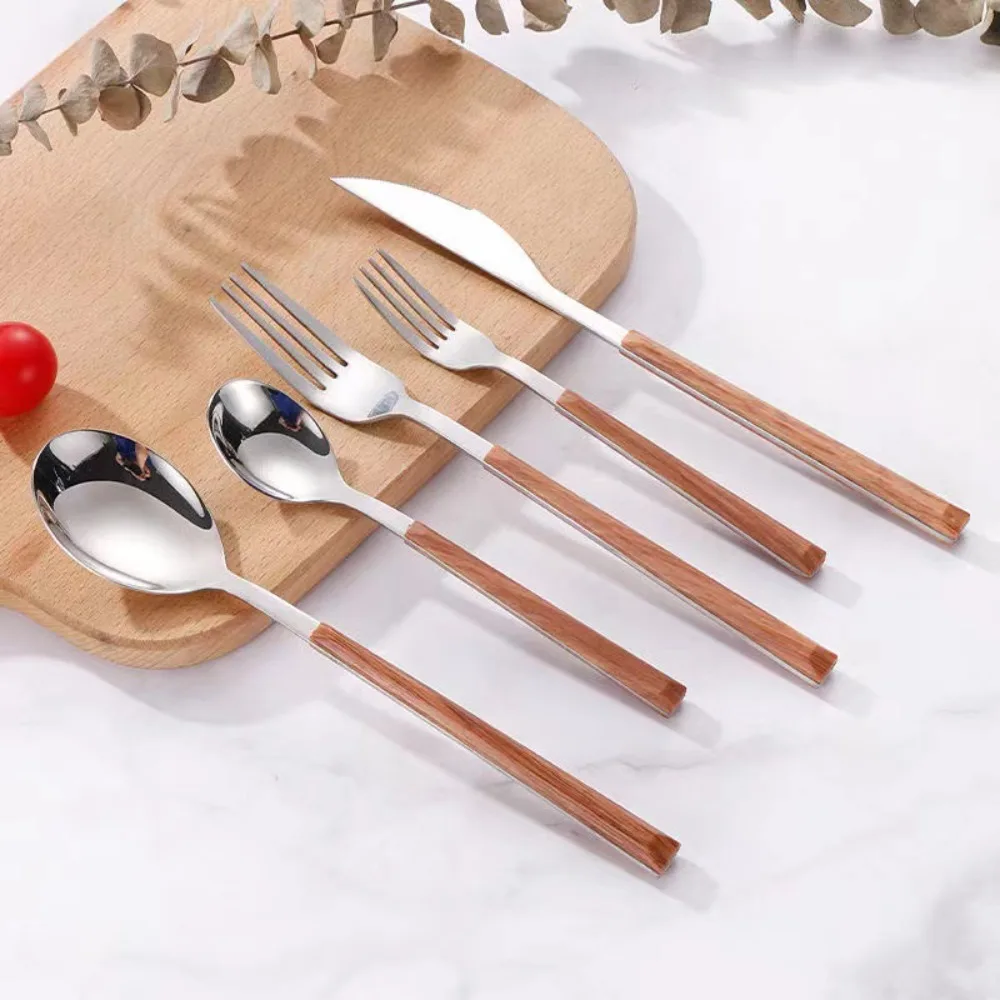 Creative Stainless Steel Spoon Fork Knife Cutlery Set cutlery set western style cutlery set picnic cutlery set stainless steel cutlery set picnic tableware camping cutlery set