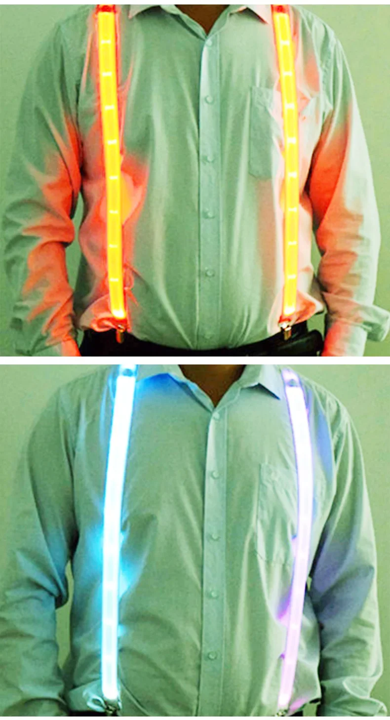 Description Picture 5 of itemNEW Party Supplies Suspenders with Bow Tie LED Lights Woman Hangers for Men Wedding Party Accessories Glow-in-the-dark SD01