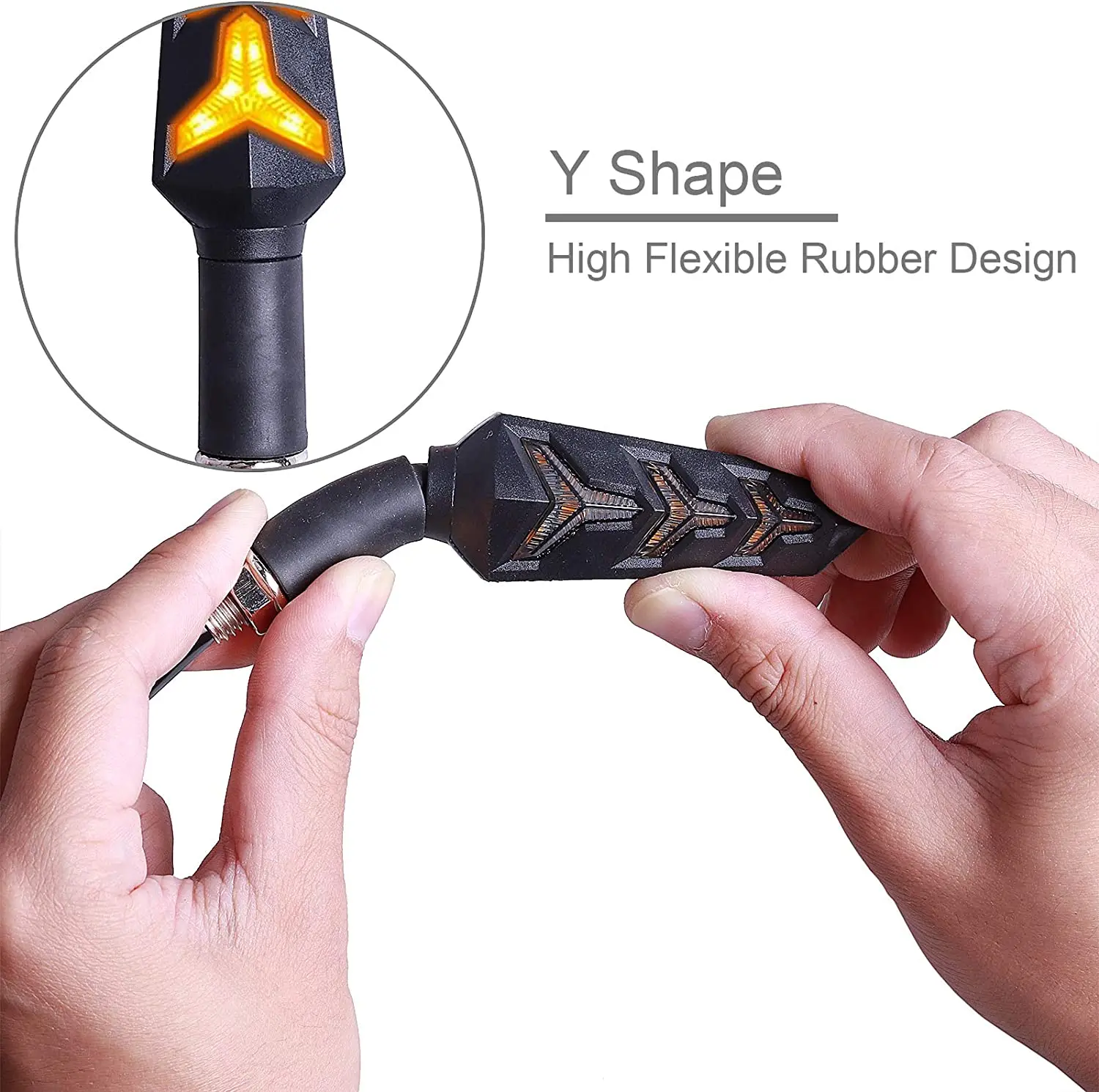 Motorcycle LED Turn Signals Flowing Water Blinker Flashing Lights Bendable Tail Flasher Indicator Lamp