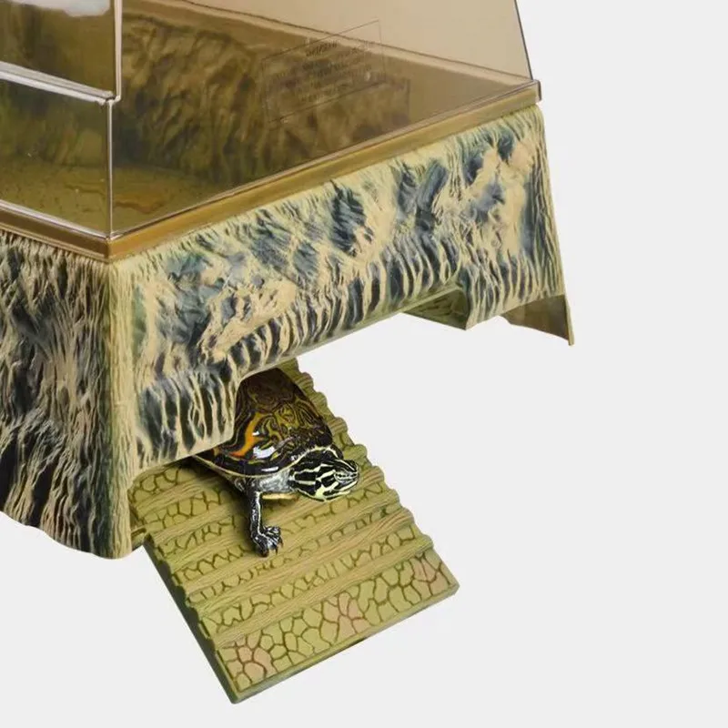 Plateforme Flottante Pour Tortue Aquatique - Zone De Repos Sur L'Aquarium, En PC, Avec Toit Anti-Fuite Et Visibilité 360°