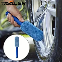 Car Wheel Wash Brush Portable Microfiber Tire Rim with Plastic Handle Auto Trunk Motorcycle Detailing Cleaning Accessories Tool