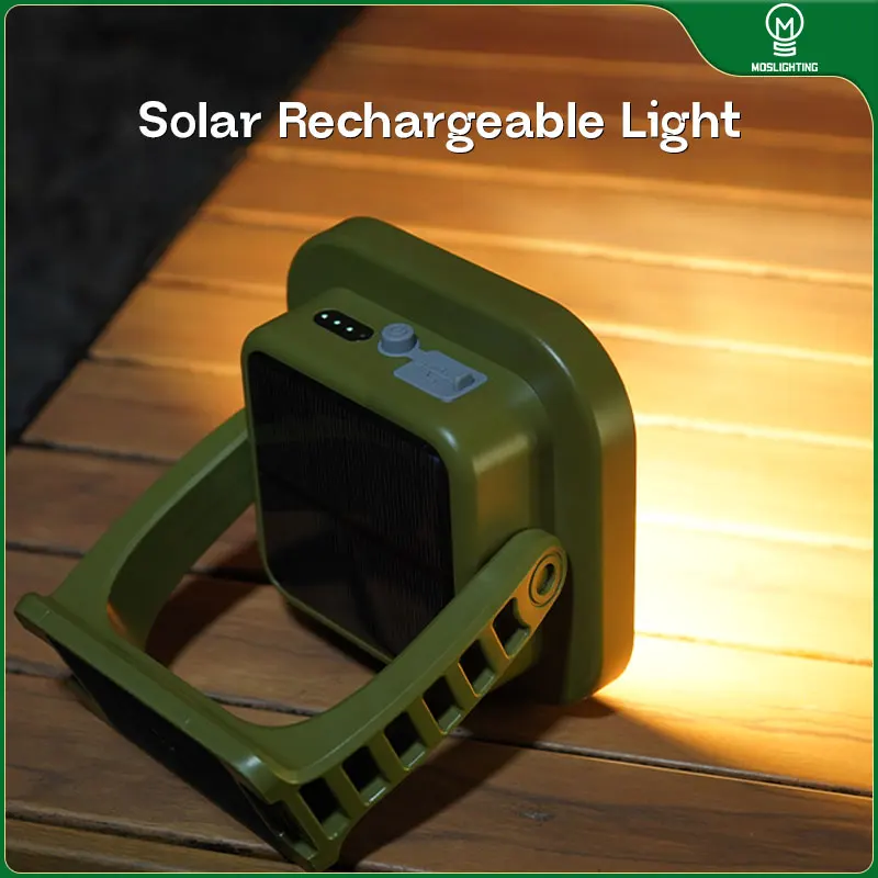 Solar Camping Lantern 1300LM 50W Power IP65 Waterproof Outdoor Rechargeable Portable Flashlight Spotlight Floodlight