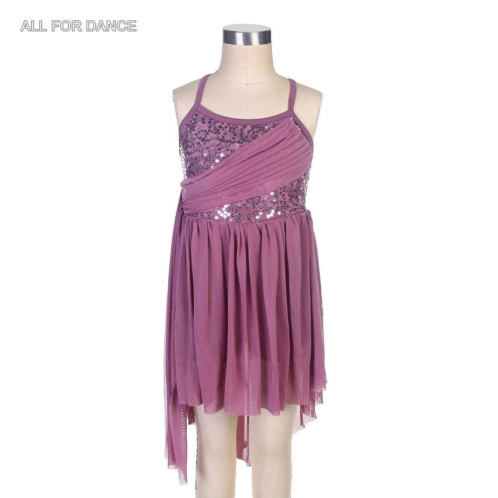 17303 Purple Grey Lyrical & Contemporary Dance Costume Sequin Lace