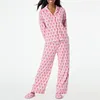 Roller Rabbit Monkey Pajamas Preppy Pjs Cute Pj Pants Sets For Women Y2k Long Sleeve Pajamas Set 2 Piece Loungewear 1