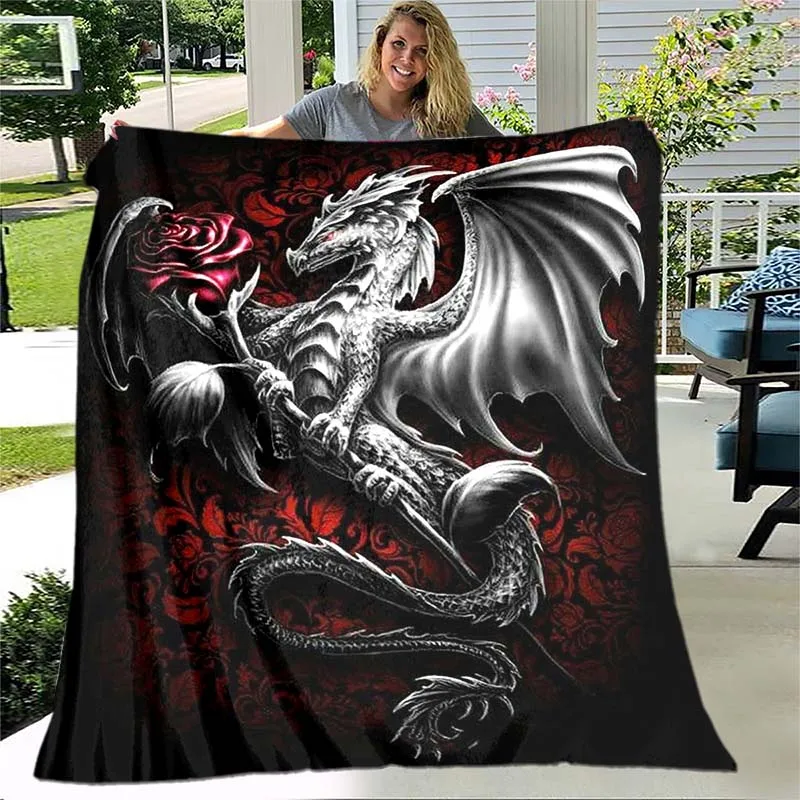 

Dragon Blanket Flannel Blanket Super Soft Fleece Throw Blankets Lightweight Warm Blanket for Bedroom Couch покрывало на кровать