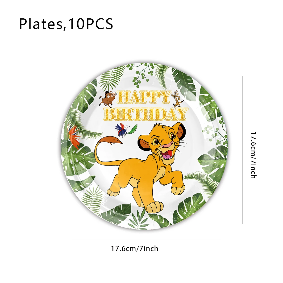 thumbnail image 1 of Vajilla desechable con tema del Rey León de Disney, decoraciones para fiesta de cumpleaños, globos, platos, servilletas, suministros para fiesta infantil, 1 of 5