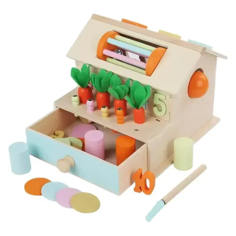 New Shape Matching Puzzle Box Sensory Board Color Sensory Toy 1 2 3 Years Old Farm Animal Toys Wooden Sorting And Stacking Toys