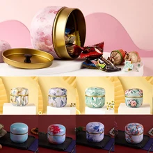 

Tea Containers Candle Cans Candy Snacks Small Round Cans Mini Portable Tin Cans Packaging Durable Colorful Can For Kitchen