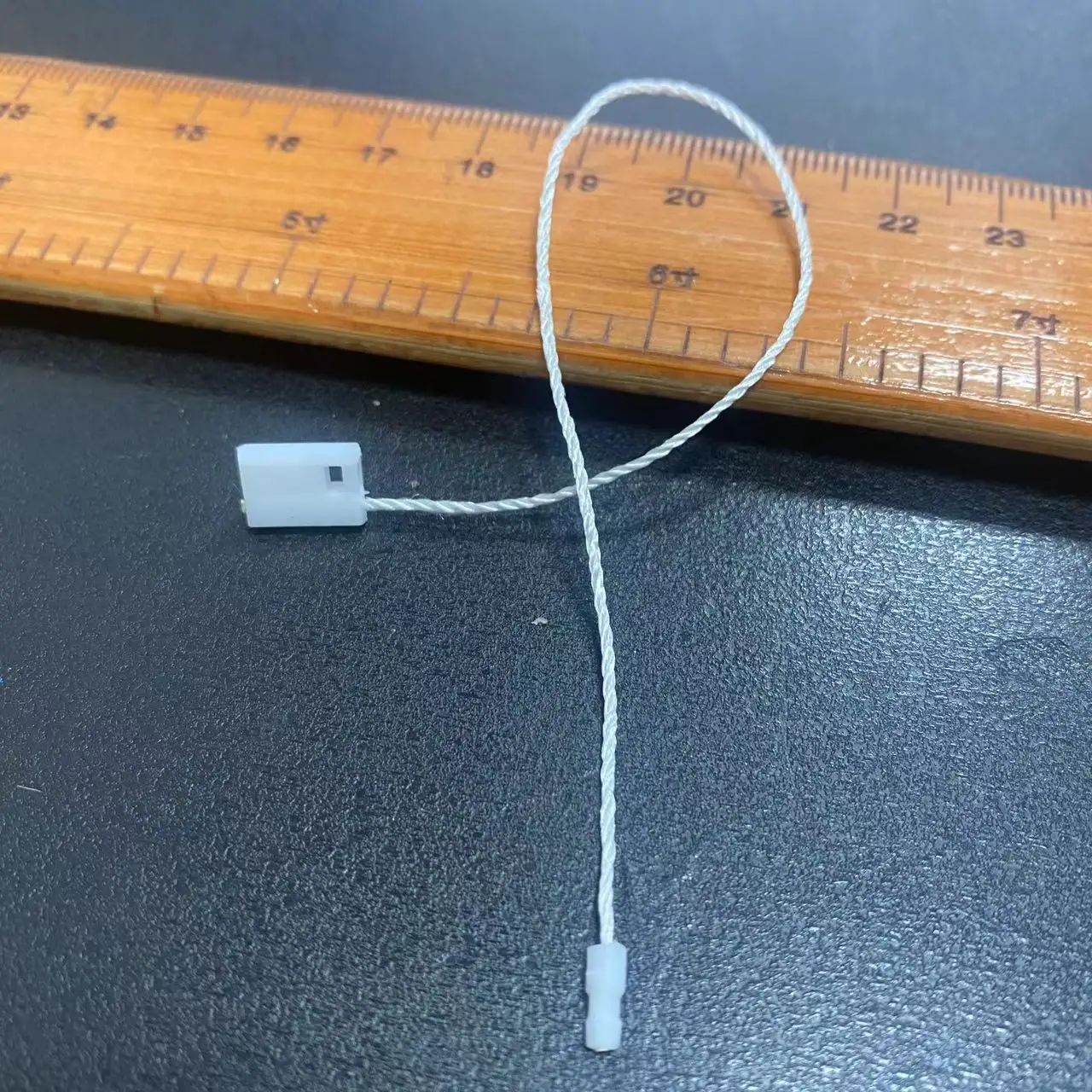Plastic Tag White Beige Black Hang Tag Polyester Rope String Snap Lock Pin Loop Tie Fasteners 100PC /lot,clothing hang tags