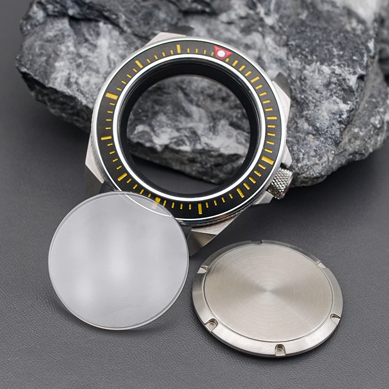 Custodia Seiko Nh35 Nh35 Nh36 Movimento Giapponese Lunetta In Acciaio Inossidabile Inserto Prospettiva Copertura Inferiore King Samurai Man Custodie P