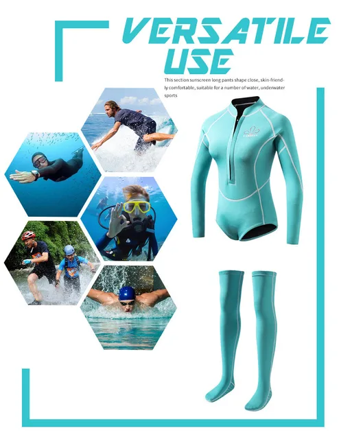 Combinaison Plongée Néoprène 2mm Femme - Haut Manches Longues - Surf, Plongée, Sports Nautiques | Barenx