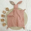 Cute Baby Rabbit Cat Comforter Soft Cotton Sleeping Dolls Soothing Cloth Blanket Baby Muslin Towel Newborn Appease Towel Bibs 4