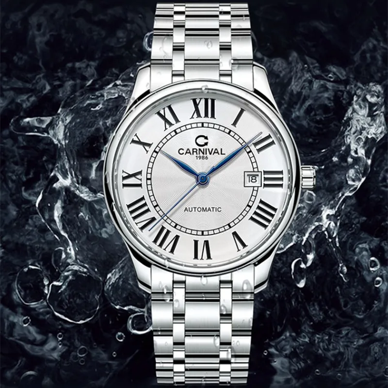 Reloj Hombre CARNIVAL Mechanical Business Watch for Men Brand Luxury Automatic Wristwatch 30m Waterproof Clock 2024 Montre Homme