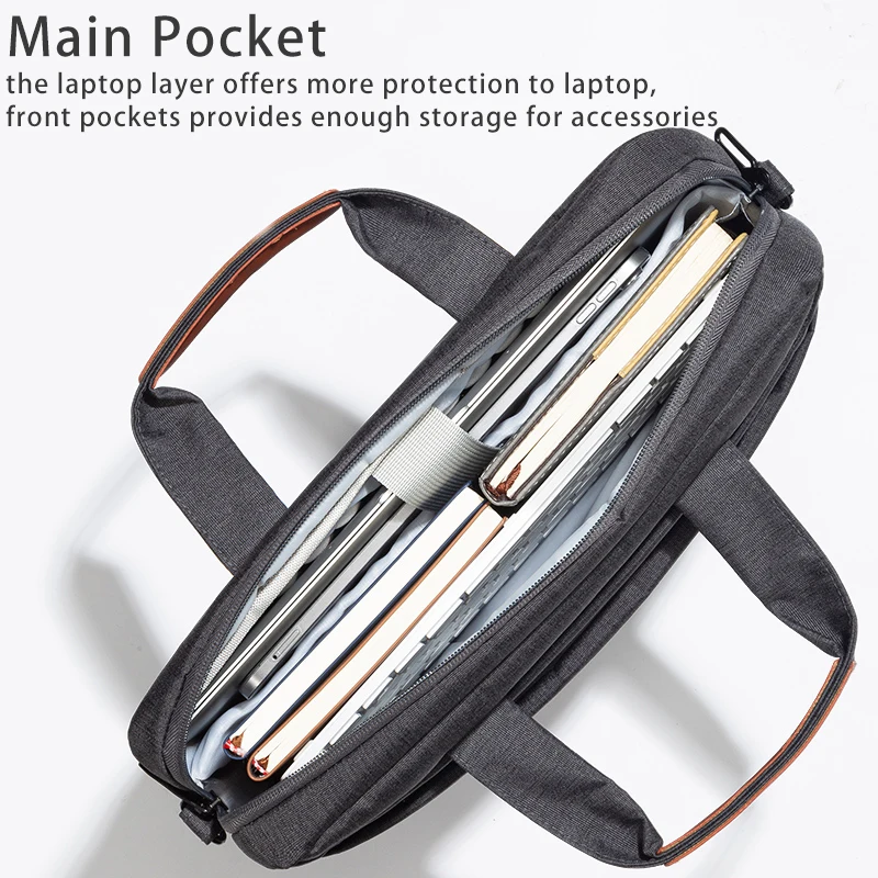 Bolsa de Ombro para Laptop para Homens Estojo de Transporte para Macbook Lenovo hp Dell Asus Acer Negócios Computador 14 15.6 - Imagem 6