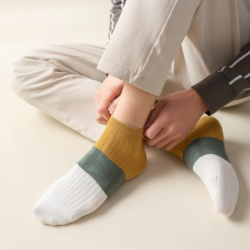 5 짝/몫 남성 양말 패션 통기성 편안한 캐주얼 양말 여름 얇은 발목 로우 컷 스포츠 보이지 않는 삭스 남성용 носки