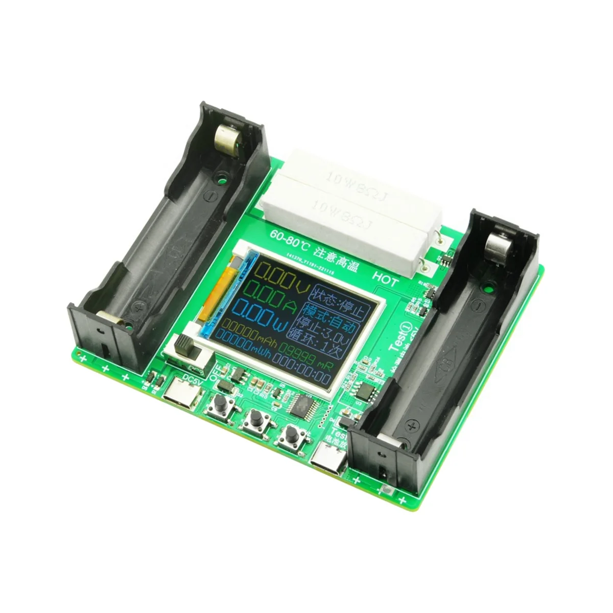 

18650 Lithium Battery Capacity Tester Module MAh MWh Type C Digital Battery Power Detector Module Tester