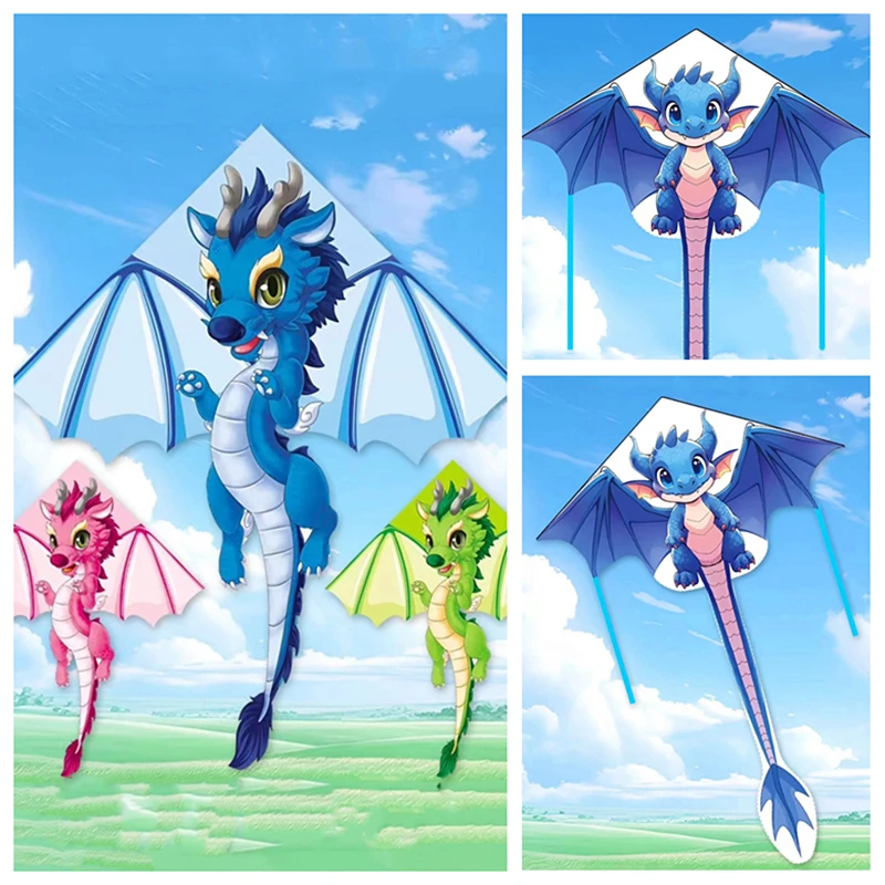 

free shipping dragon kites flying toys for children kite line beach games kite winder chinese kite flying toy weifang kite store