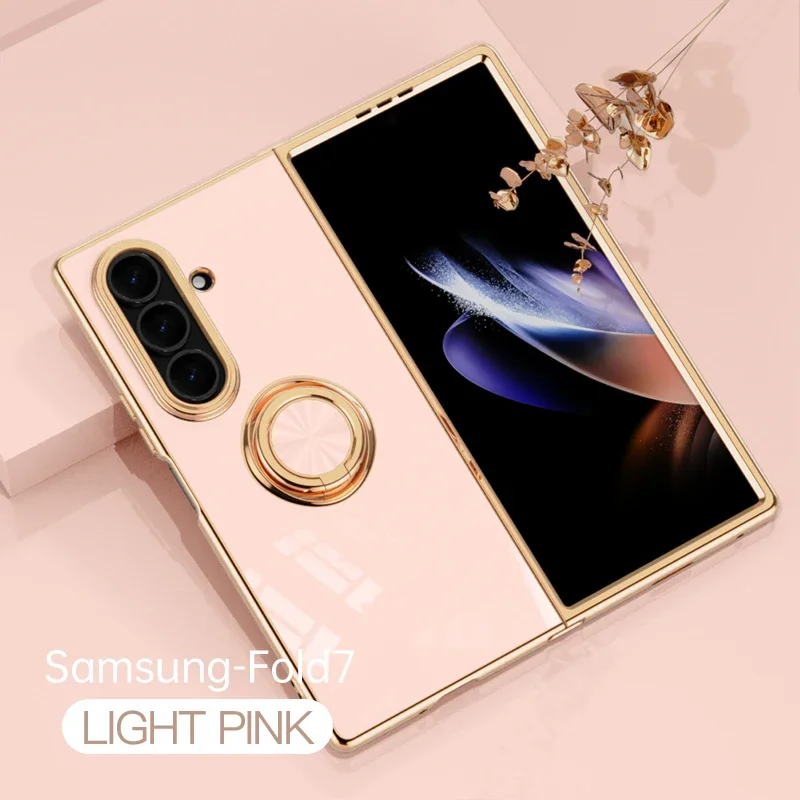 360°Ring Holder Kickstand Electroplating Shockproof Phone Case for Samsung Galaxy Z Fold 7 6 5 4 Fold7 Fold6 Fold5 Fold4 5G | Gaffar India