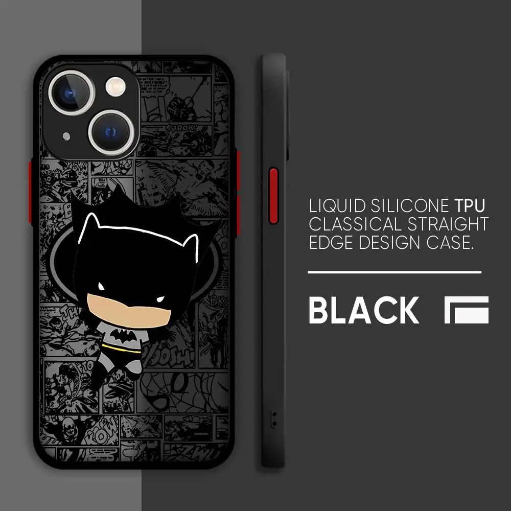 Cute B-Batman Phone Case for Apple iPhone 15 Pro Max 13 14 Plus 12
