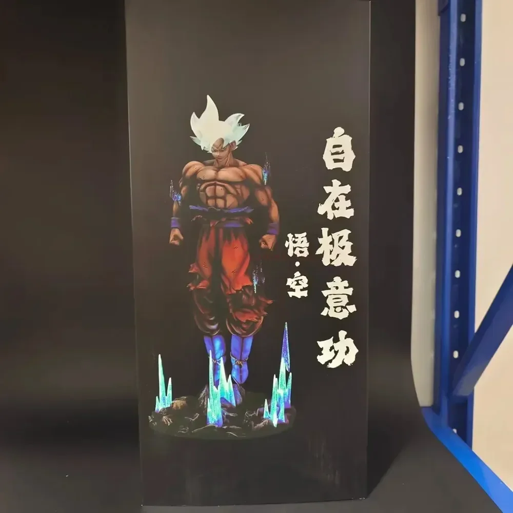 Heißer Dragon Ball Ultra Instinct Goku Figur Gk Anime Figur Große Leuchtende PVC Sammeln Modell Statue Puppe Spielzeug Weihnachten Geschenk – Detail 5
