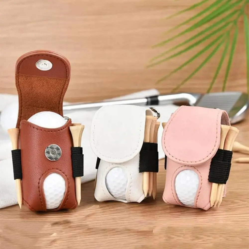 Borsa Portatile per Palline da Golf in Pelle PU Impermeabile, Porta Palline da Golf da Cintura Leggero e Mini per Esterni - immagine 2