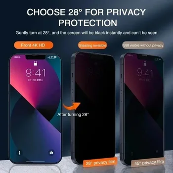 Beste Privatsphäre Displays chutz folie für iPhone 13 11 12 15 14 Pro Max Mini 15 plus x xr xs max 7 8 se3 2022 Anti-Spion-Schutz glas — изображение 3