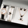 Fashion Women's Quartz Watch PU Leather Strap Student Cute Cartoon Girl WatchesJewlery Set NO BOX 2