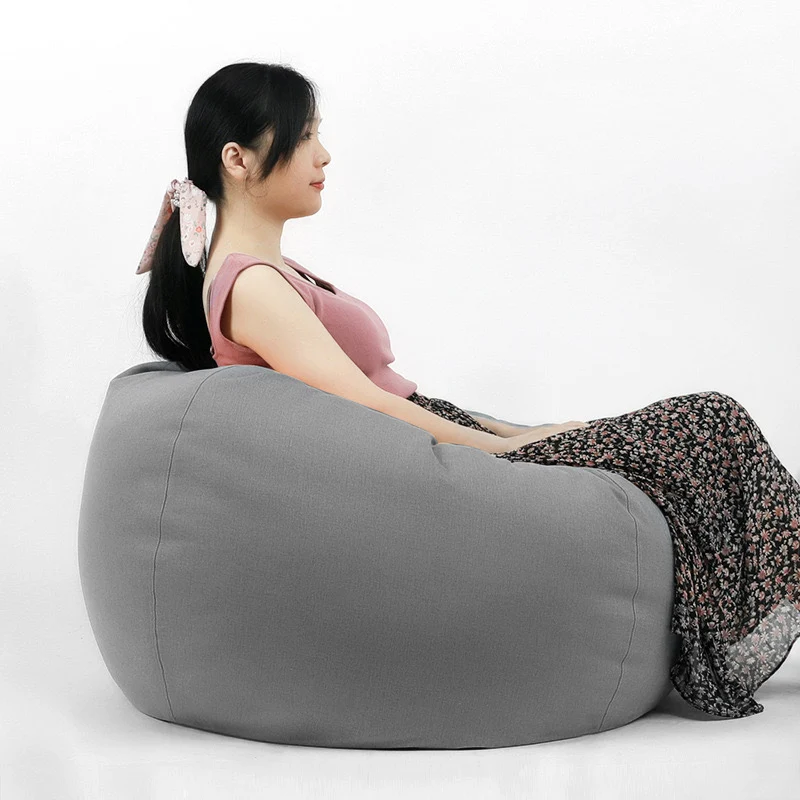 Fabric sofa bean bag removable and washable single casual thickened brushed linen bean bag ju126 bean bag sofa