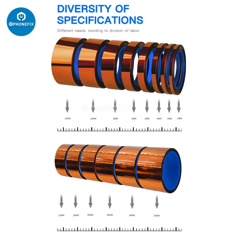 thumbnail image 2 of Kapton Tape Heat Resistant Polyimide Tape 30mm - Refix Tools 2 of 11