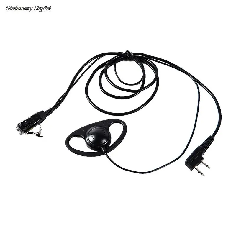 

D Shape Soft Ear Hook Earpiece 2 Pin PTT With Mic Headset For UV-5R 888S 777S 666S BF Walkie Talkie Headset BaoFeng Accessories