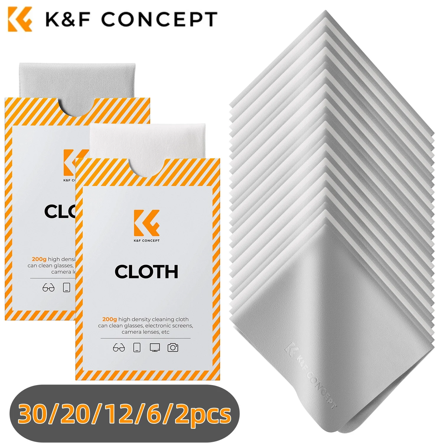 K&F CONCEPT 6*7인치 프리미엄 마이크로파이버 클리닝 천, 카메라 렌즈, 안경, 휴대폰 화면, 카메라용 렌즈 클리닝 천