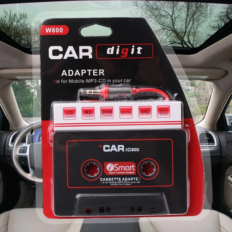 3.5mm Plug Universal Car AUX Magnetic Tape Cassette Recorder Adapter Converter MP3 AUX Cable Player Parts D7YA