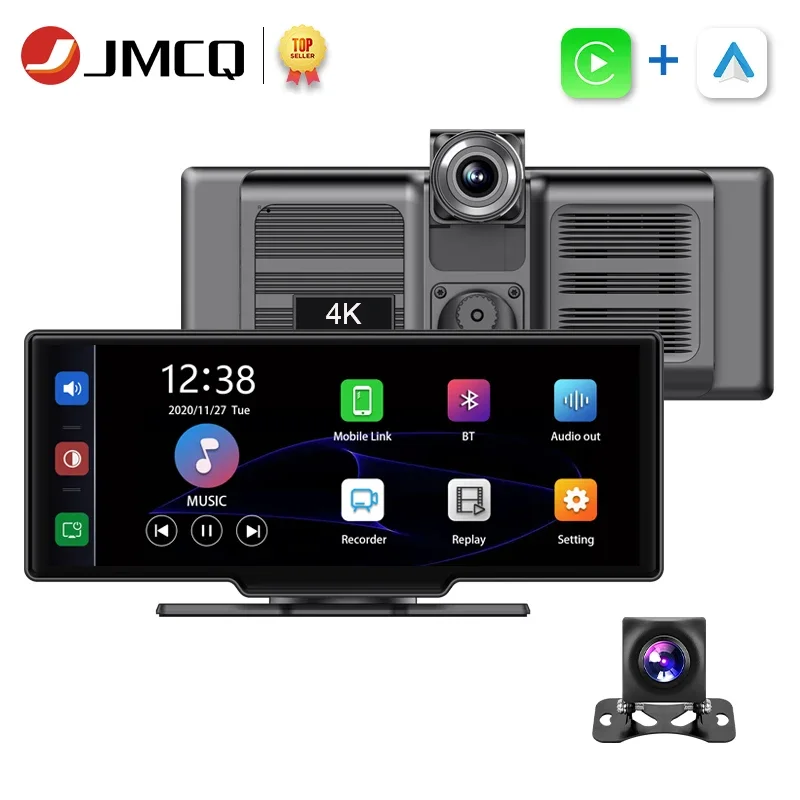 Jmcq 10.26 "4K Wifi Dash Cam Retrovisore Dvr Mirror Camera Videoregistratore Specchietto Retrovisore Dash Cam Fotocamera Anteriore E Posteriore Carpla