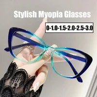 Women's New Style Finished Myopia Glasses Unisex Anti-blue Light Minus Diopter Eyewear Fashion Near Sight Eyeglasses 0-3.5-4.0 1