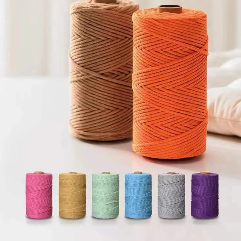 Macrame Soft 4mm Cotton Cord Colorful Rope for Macrame Accessories DIY Handicrafts Wedding Home Decoration 10meters