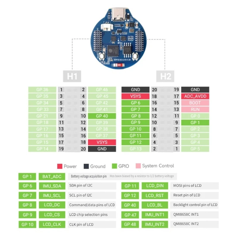 ESP32S3   32Ʈ LX7 1.28ġ  LCD 240240 ػ