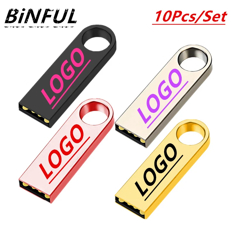 USB-флеш-накопитель BiNFUL металлический водонепроницаемый 4/8/64/2 0/128 ГБ 5 шт. |