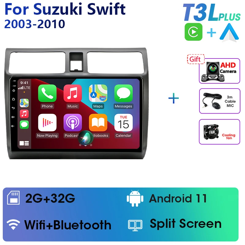 portable movie player for car Android 11 Car Radio with Screen for Suzuki Swift 2003-2010 Stereo Receiver Carplay Video Multimedia Player Bluetooth 2 din DVD portable video player for car Car Multimedia Players