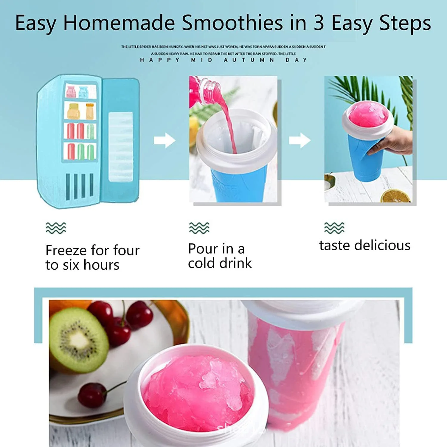 Silicone Ice Cube Maker Ice Maker Shake Smoothies Cup Ice Cream Maker Quick-Frozen Silicone Squeeze Cup DIY Juice Milkshake Water Bottle Cooling Sand Home