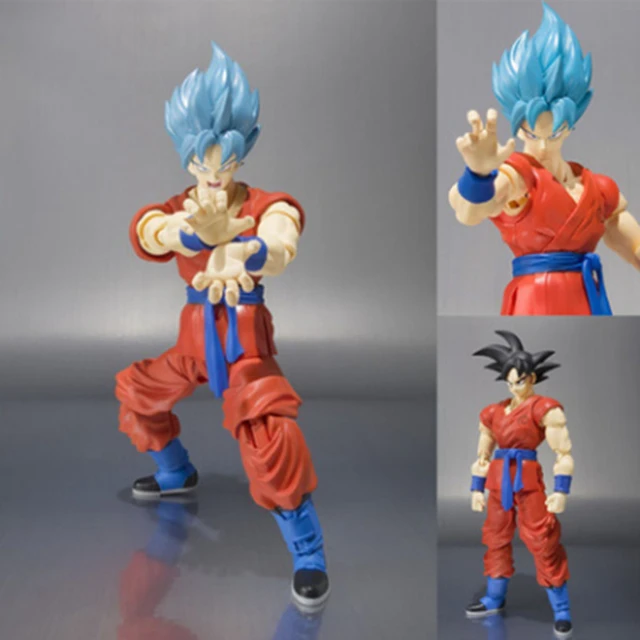 Dragon Ball Resurrection blue hair Son Goku SHF Anime Figure Model Toys  Gift 6